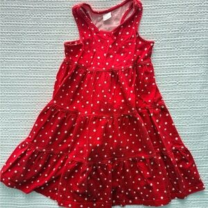 Hanna Andersson Red with White Polka Dot Tiered Tank Dress